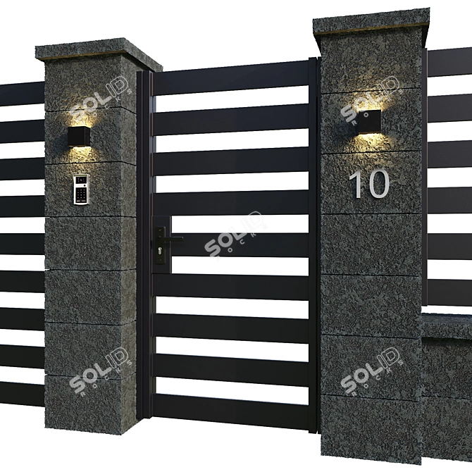 Stone Fence Duo Options 3D model image 2