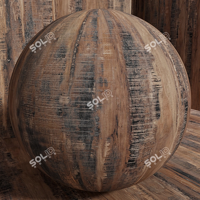 Seamless Vintage Wood Box Set 3D model image 3