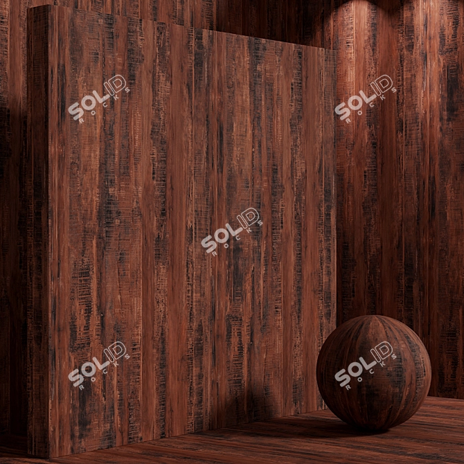 Seamless Vintage Wood Box Set 3D model image 4