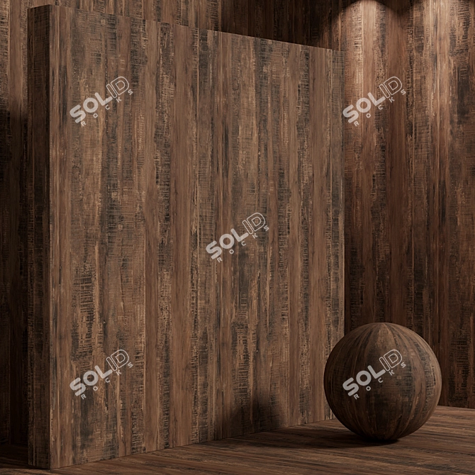 Seamless Vintage Wood Box Set 3D model image 5