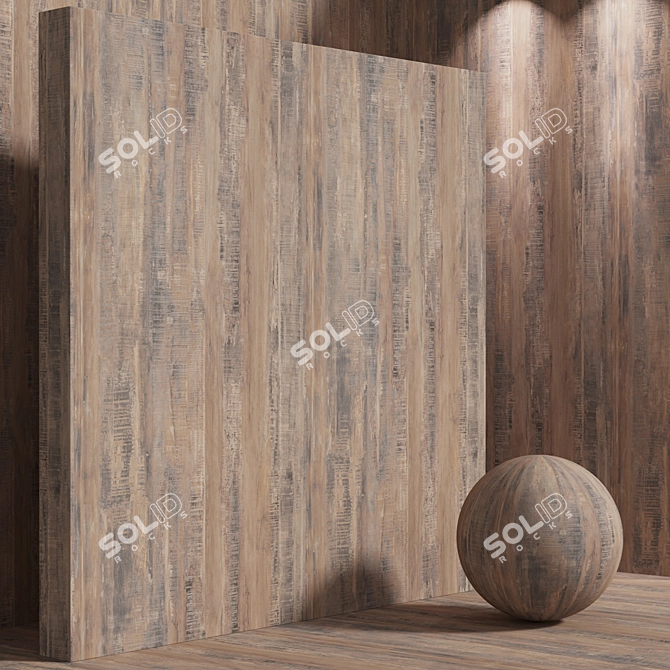 Seamless Vintage Wood Box Set 3D model image 7