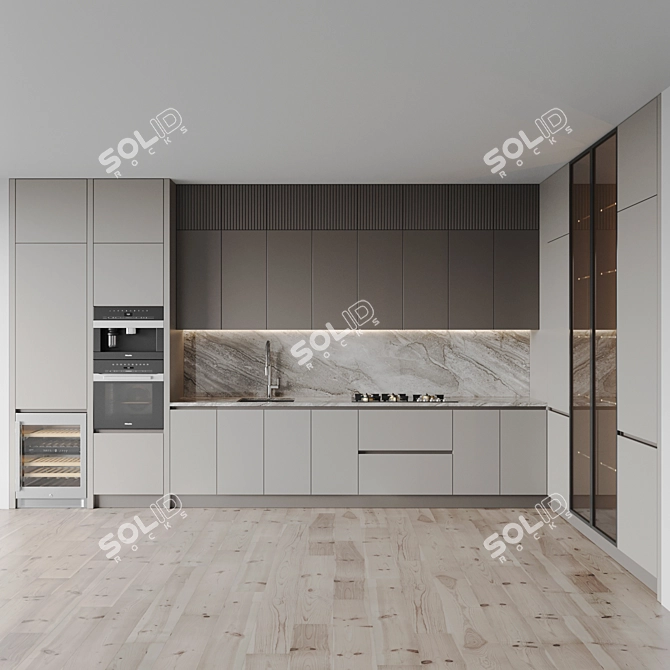 Modern Kitchen Interior Set 3D 3D model image 1