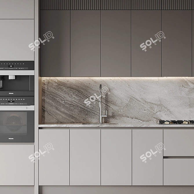 Modern Kitchen Interior Set 3D 3D model image 5