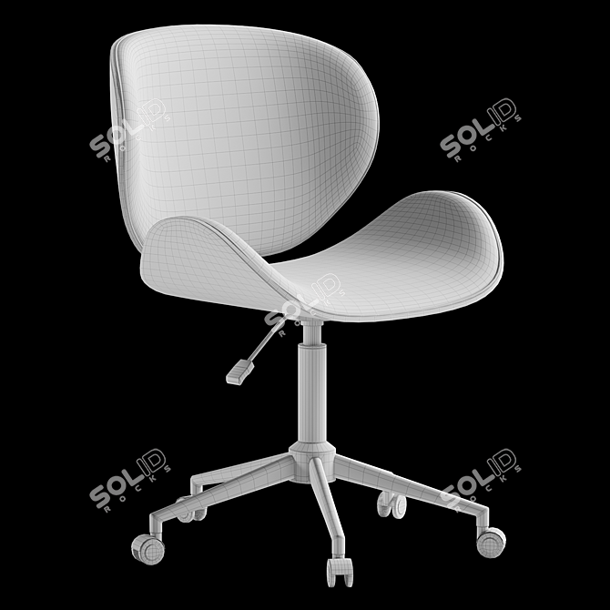 Sleek Chrome Base Office Chair 3D model image 3