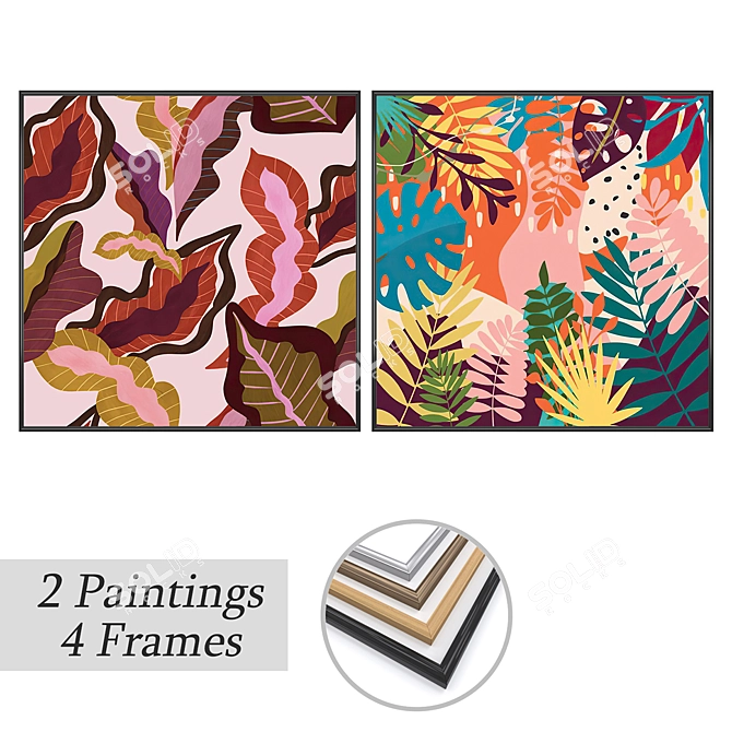 Artwork Set with Multiple Frames 3D model image 1