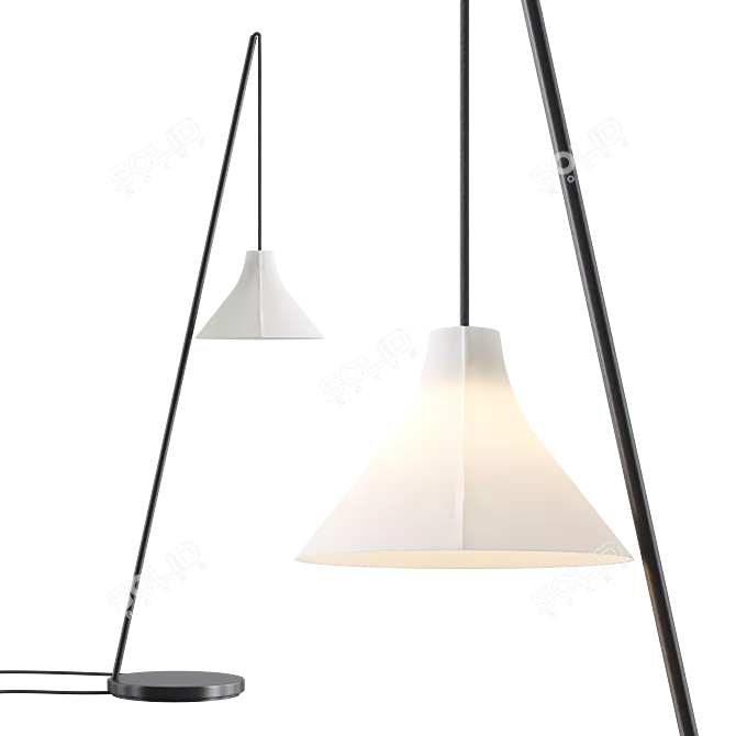 Modern White Table Lamp Fixture 3D model image 1