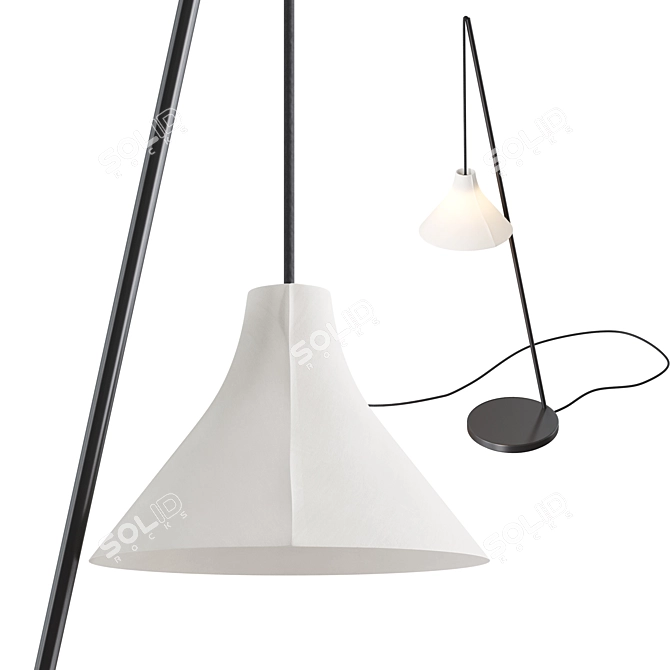 Modern White Table Lamp Fixture 3D model image 2