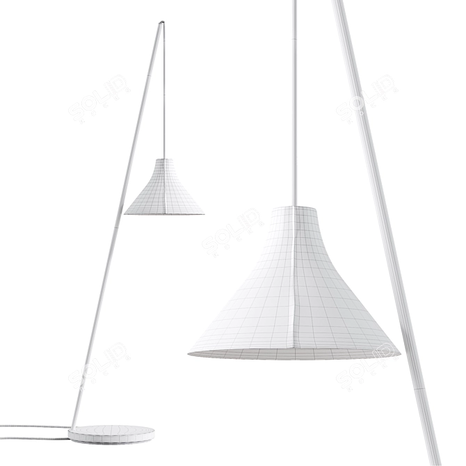 Modern White Table Lamp Fixture 3D model image 3