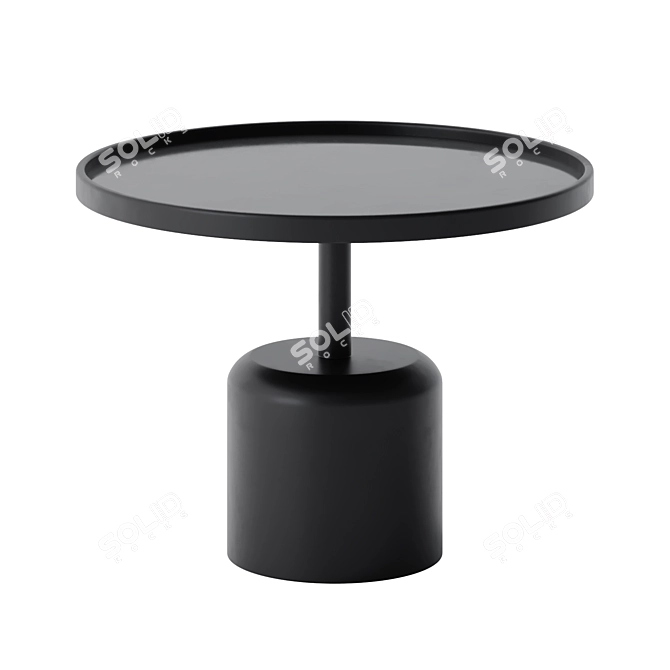 Stylish Black Wood Coffee Table 3D model image 1