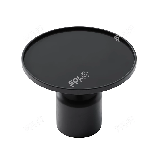 Stylish Black Wood Coffee Table 3D model image 2