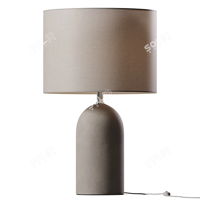 Sleek Steel Bullet Table Lamp 3D model image 1