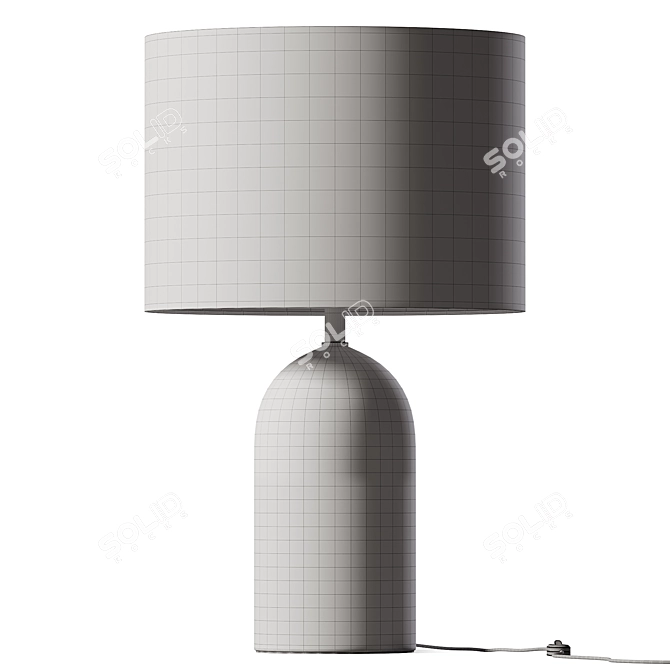 Sleek Steel Bullet Table Lamp 3D model image 2