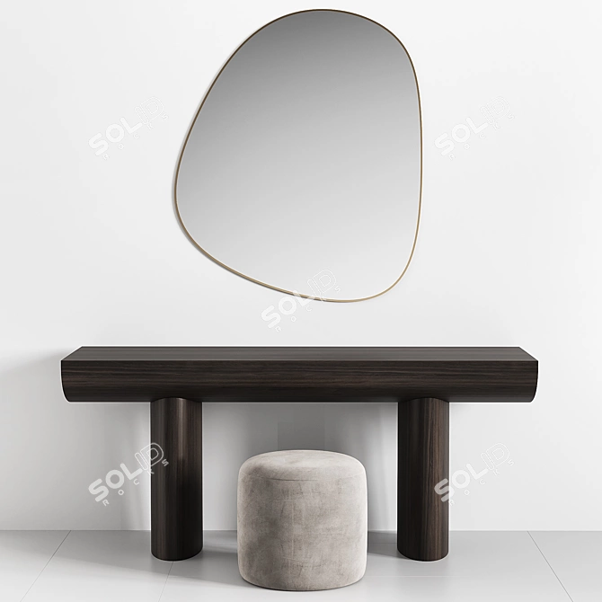 Elegant Console Table Set 02 3D model image 2