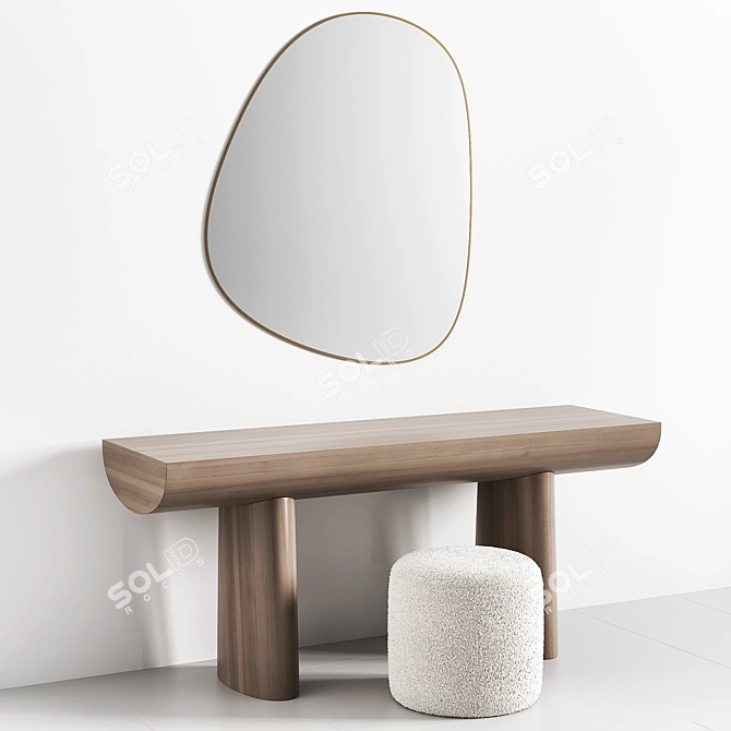 Elegant Console Table Set 02 3D model image 3