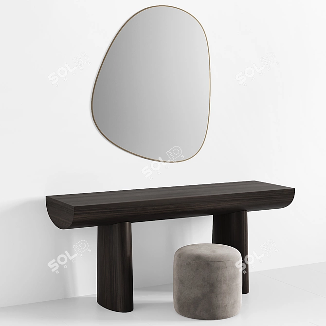 Elegant Console Table Set 02 3D model image 4