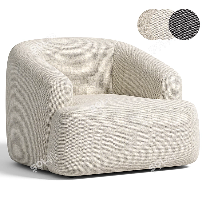 Cozy Boucle Sofia Armchair 3D model image 1