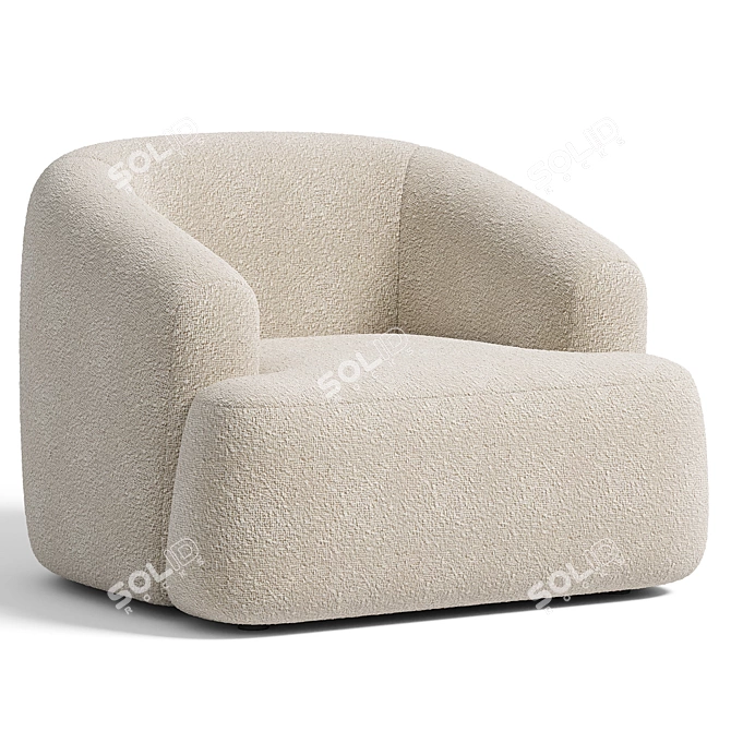 Cozy Boucle Sofia Armchair 3D model image 2