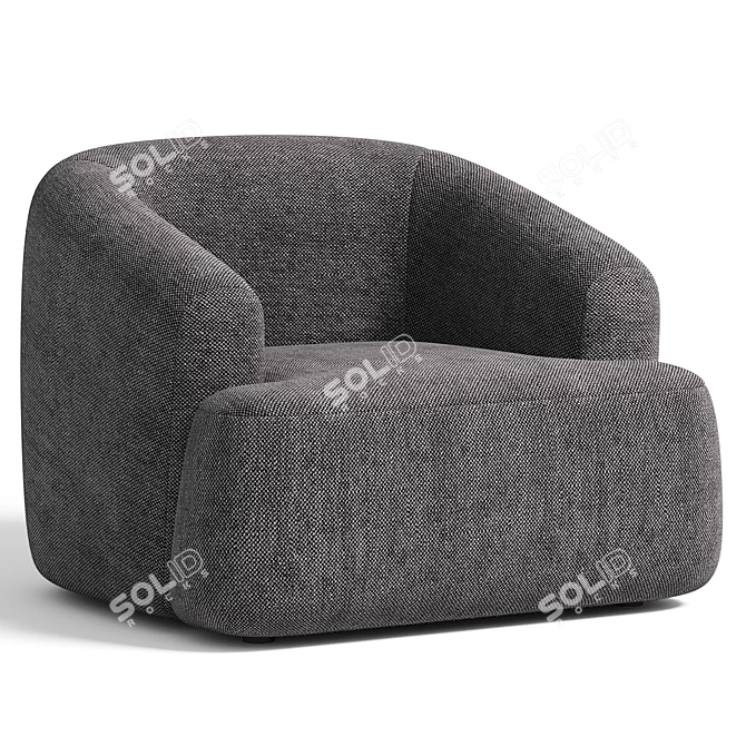 Cozy Boucle Sofia Armchair 3D model image 3