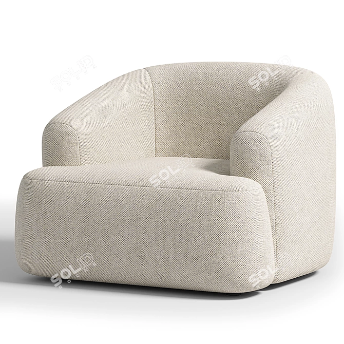 Cozy Boucle Sofia Armchair 3D model image 4