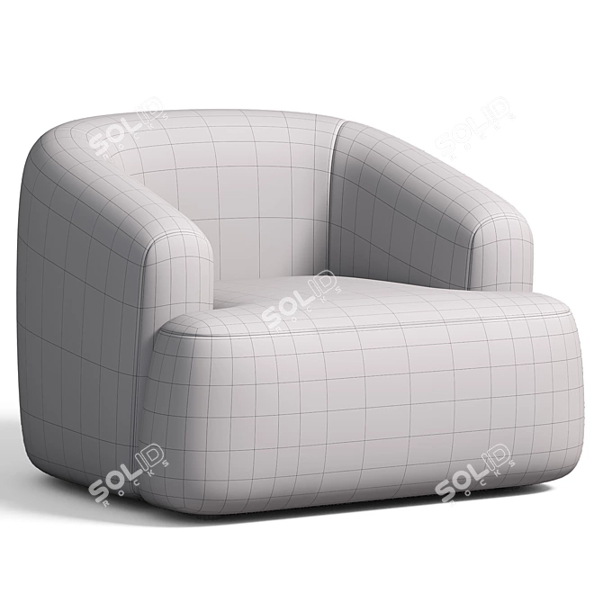 Cozy Boucle Sofia Armchair 3D model image 5