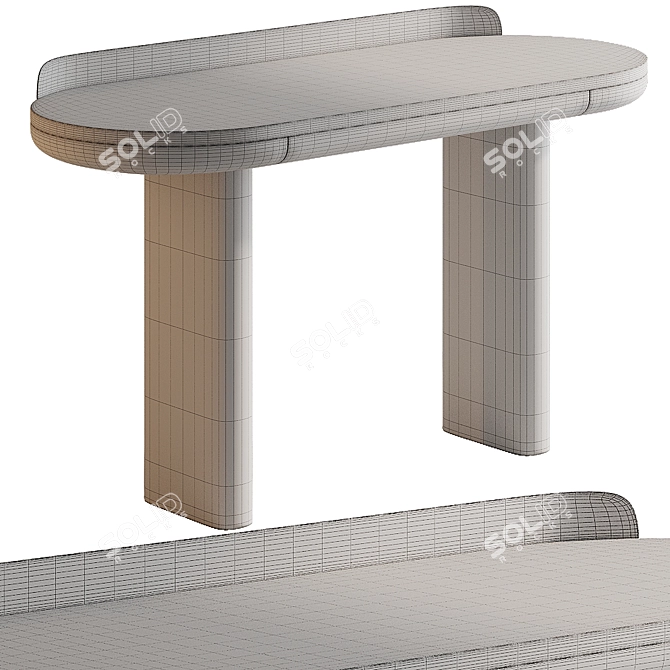 Elegant Jumbo Writing Desk Home 3D model image 5