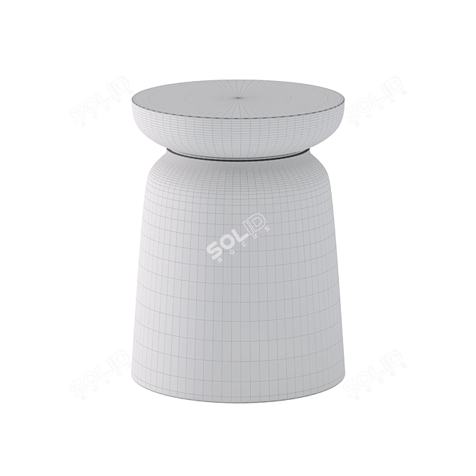 Contemporary Beige Cement Side Table 3D model image 5