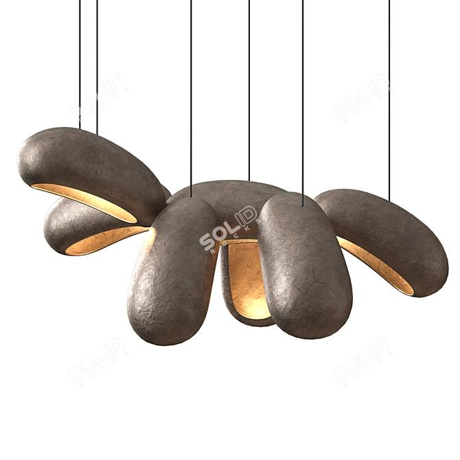 Bronze Chandelier Dining Table Light 3D model image 1