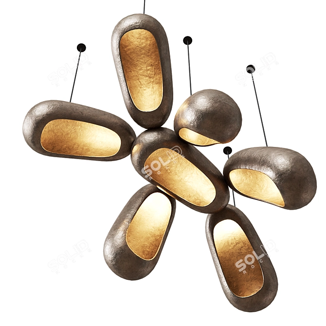 Bronze Chandelier Dining Table Light 3D model image 3