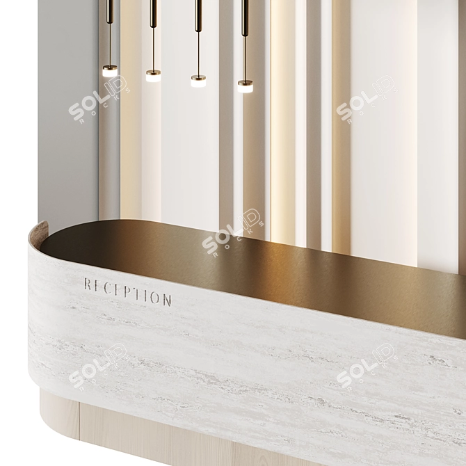 Contemporary Reception Desk with Wooden Panels 3D model image 3