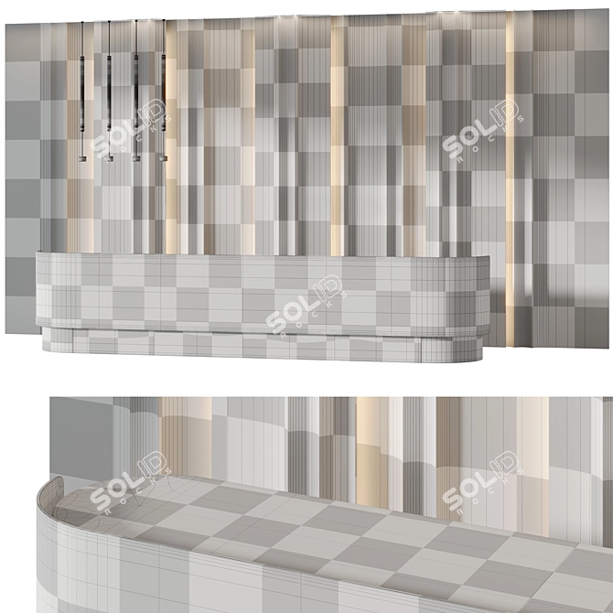 Contemporary Reception Desk with Wooden Panels 3D model image 5