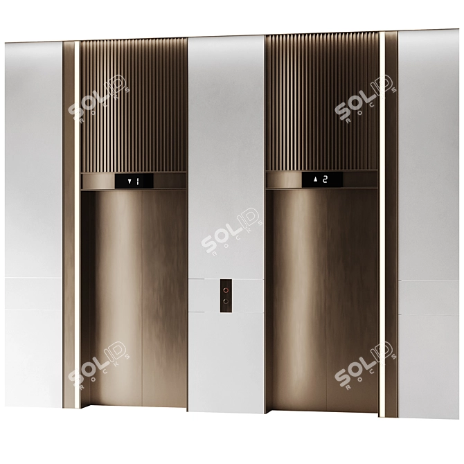 Modern Elevator Hall Wall Art 3D model image 1