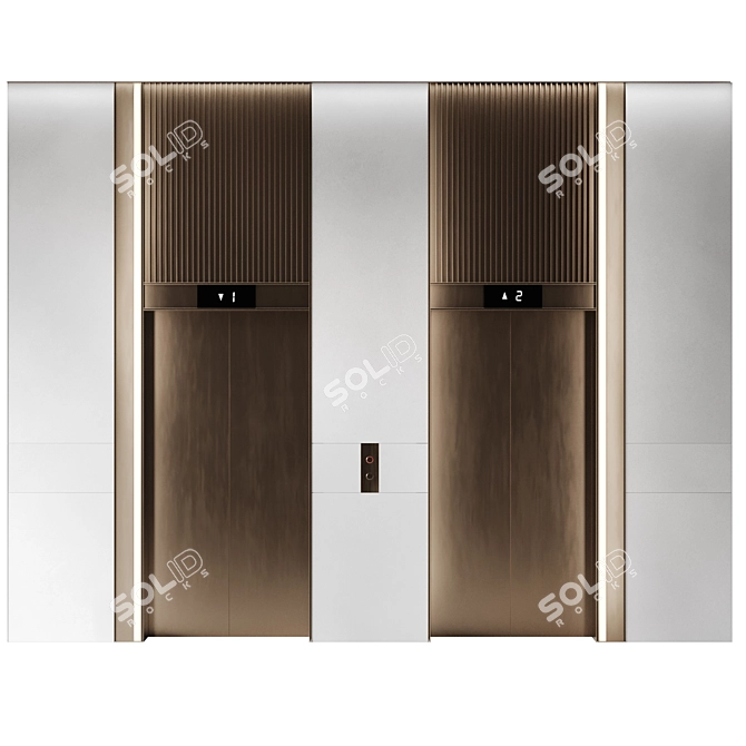 Modern Elevator Hall Wall Art 3D model image 3