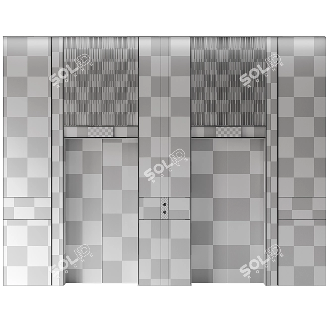 Modern Elevator Hall Wall Art 3D model image 4