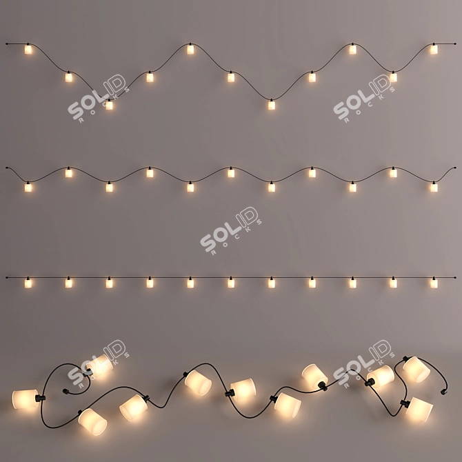 Adjustable Barrel Garland - Versatile Decor 3D model image 1