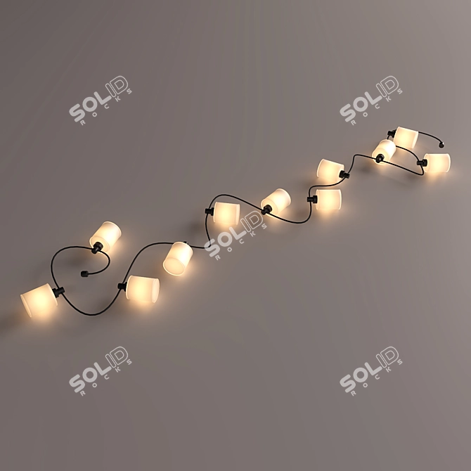 Adjustable Barrel Garland - Versatile Decor 3D model image 3