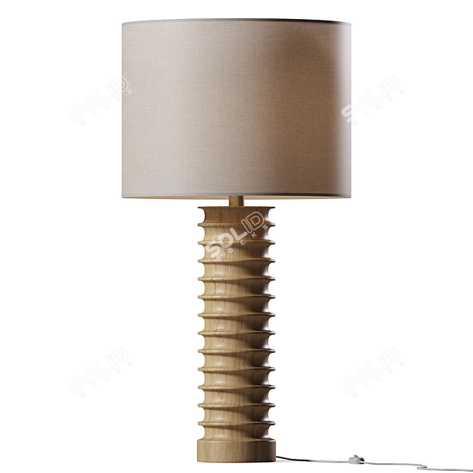 Andromeda Wooden Spiral Table Lamp 3D model image 1