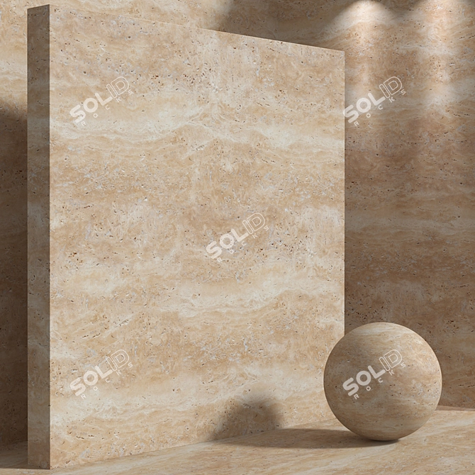  Seamless Travertine Material Set 3D model image 3