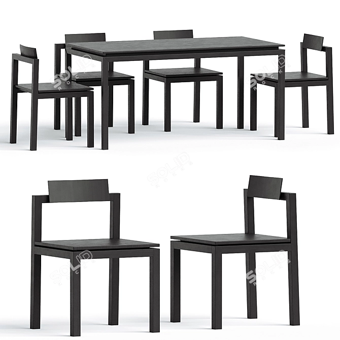  Sleek Modern Seating Set 3D model image 1