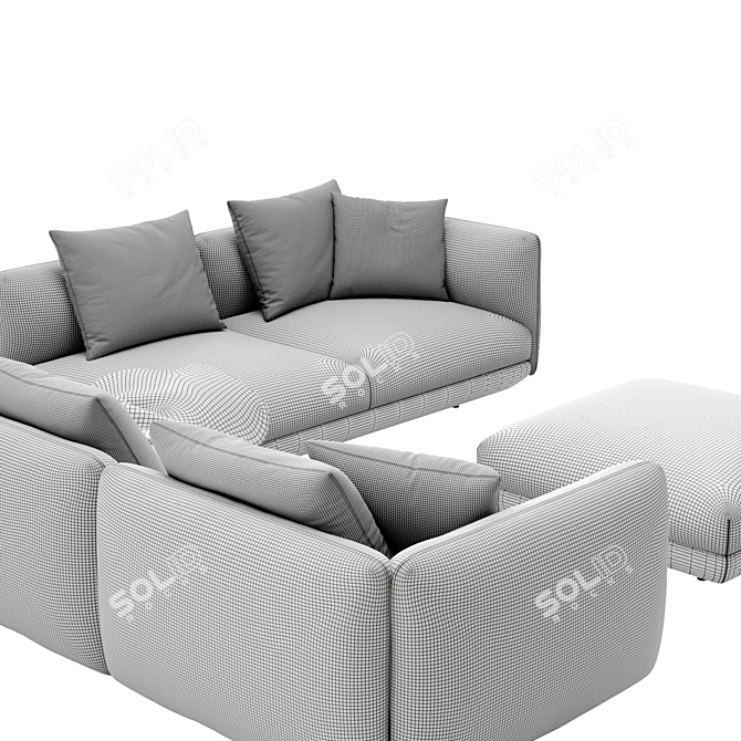 Modern Modular Sofa Set Glamour 3D model image 4