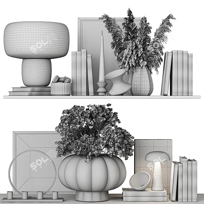 Abstract Decorative Design Set 3D model image 4