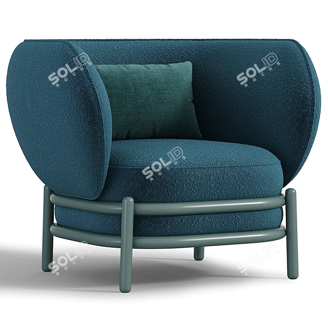 Modern Blue Lounge Chair Export 3D model image 1