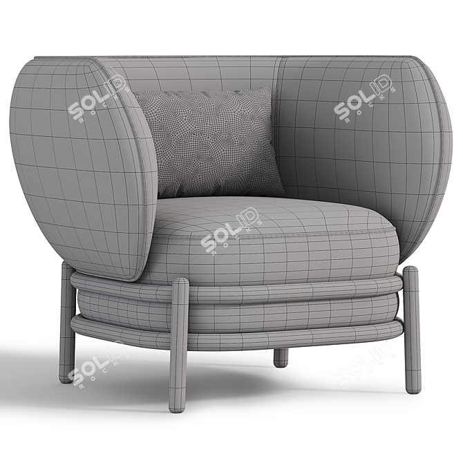 Modern Blue Lounge Chair Export 3D model image 4