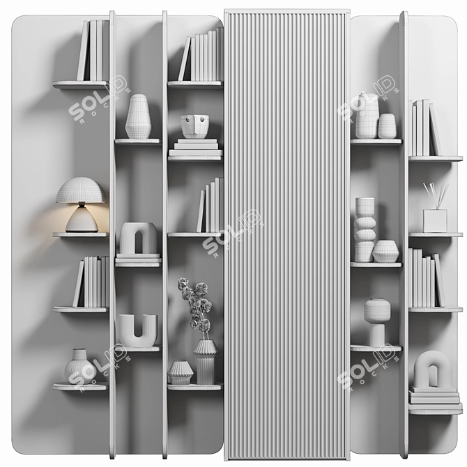 Versatile Modular Shelf Unit 3D model image 4