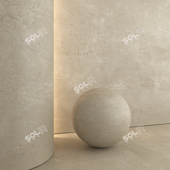 Luxury Brushed Limestone 3D Model 3D model image 3