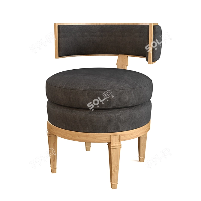 Elegant Round Tub Chair 3D model image 1