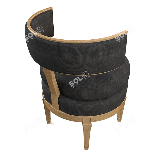 Elegant Round Tub Chair 3D model image 2