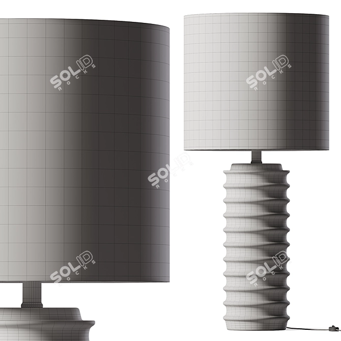 Pashmina Distressed Table Lamp 3D model image 2