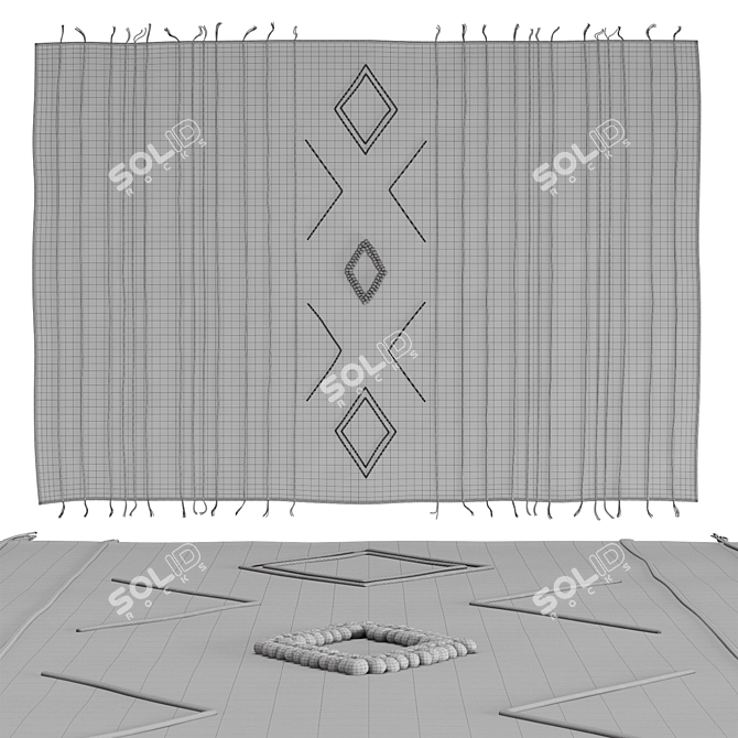 Ethnic Tkano Rug 160x230 3D model image 4