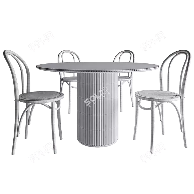 Sleek Baycheer Round Table Dining 3D model image 3