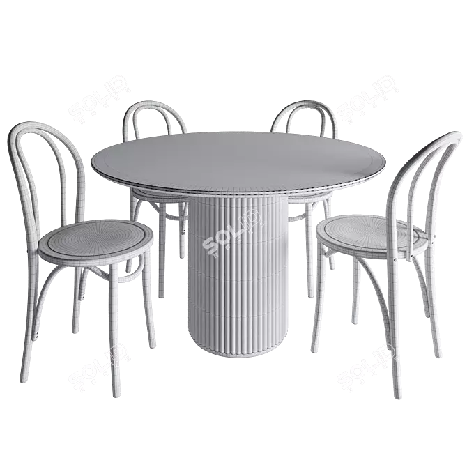 Sleek Baycheer Round Table Dining 3D model image 4